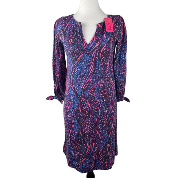 Lilly Pulitzer Women's Cath Dress (Blue Flare Always Pawsitive)  Size XXS - Picture 1 of 11